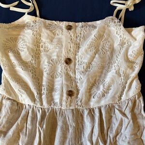 Speechless Cream Lace-Trim Sundress